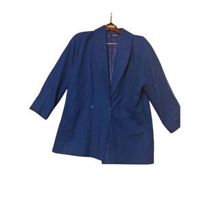 Harve Benard Women's Blue Coat  Blazer Jacket Size 16Business Solid